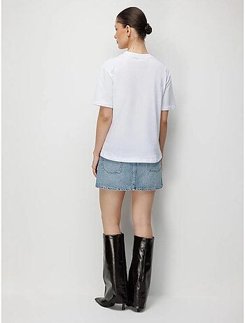 T-shirt oversize à col rond côtelé mixray