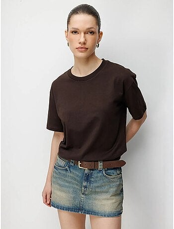 T-shirt oversize à col rond côtelé mixray