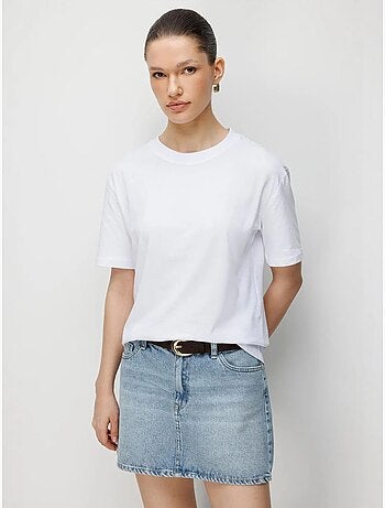 T-shirt oversize à col rond côtelé mixray