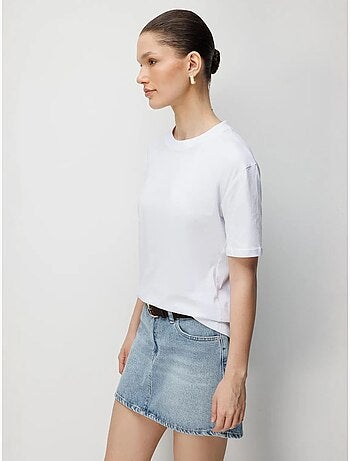 T-shirt oversize à col rond côtelé mixray