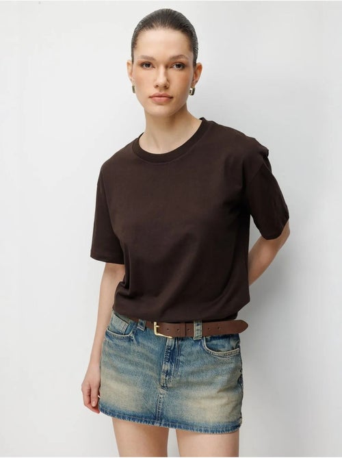 T-shirt oversize à col rond côtelé mixray - Kiabi T-shirt oversize à col rond côtelé mixray - Kiabi