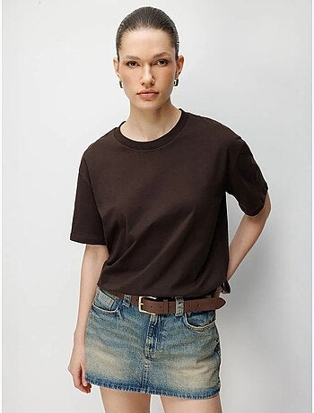 T-shirt oversize à col rond côtelé mixray