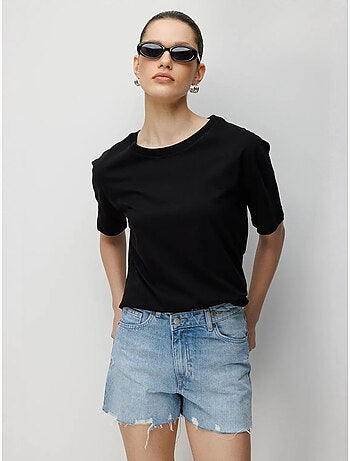 T-shirt oversize à col rond côtelé mixray
