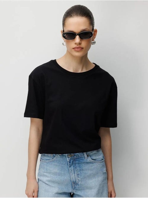 T-shirt oversize à col rond côtelé mixray - Kiabi