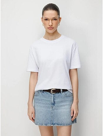 T-shirt oversize à col rond côtelé mixray