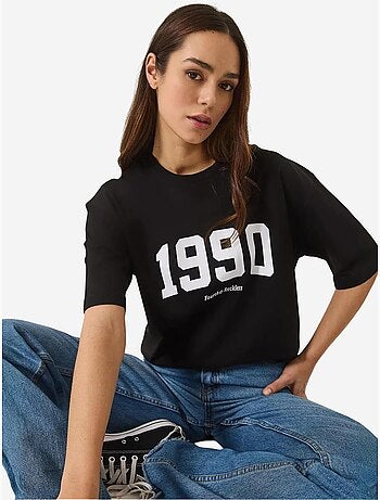 T-shirt oversize à col rond élastique lucci