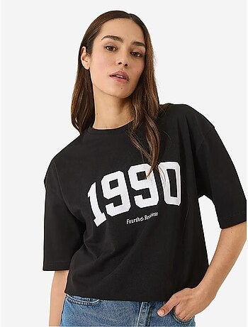 T-shirt oversize à col rond élastique lucci