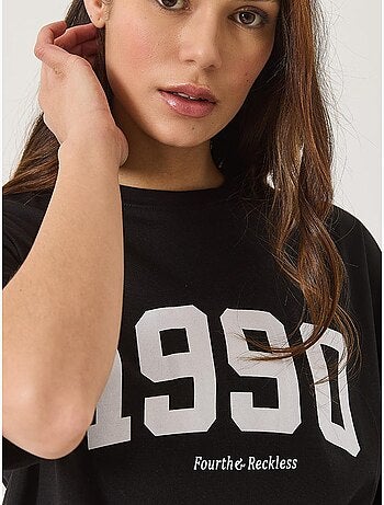 T-shirt oversize à col rond élastique lucci