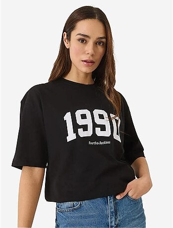 T-shirt oversize à col rond élastique lucci