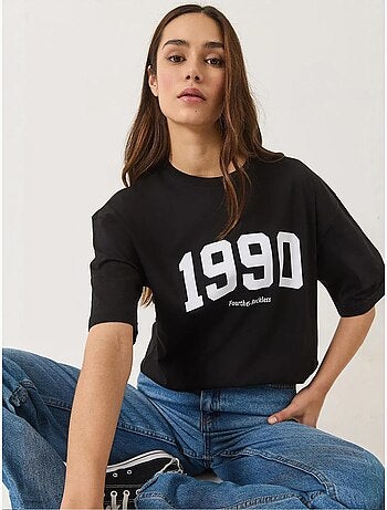 T-shirt oversize à col rond élastique lucci