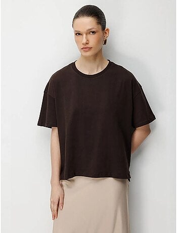 T-shirt oversize à col rond et fente mixray