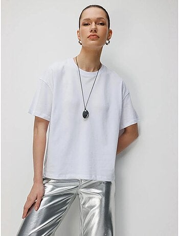 T-shirt oversize à col rond et fente mixray