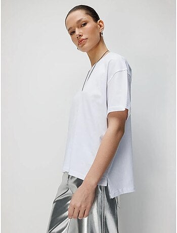 T-shirt oversize à col rond et fente mixray