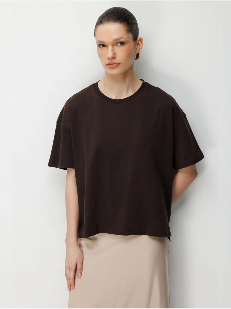 T-shirt oversize à col rond et fente mixray Blanc - Kiabi