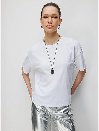 T-shirt oversize à col rond et fente mixray