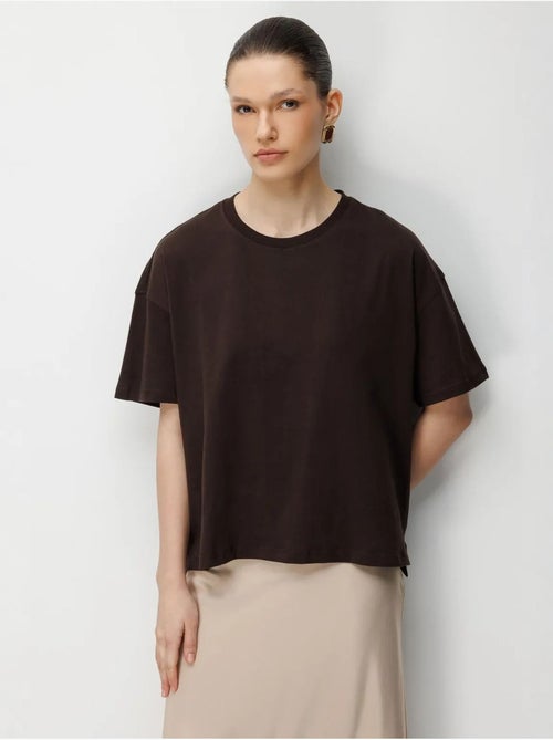 T-shirt oversize à col rond et fente mixray - Kiabi T-shirt oversize à col rond et fente mixray - Kiabi