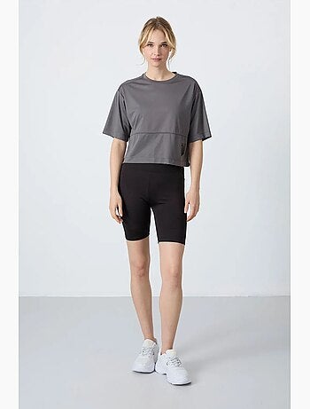 T-shirt oversize à col rond et poche tommy