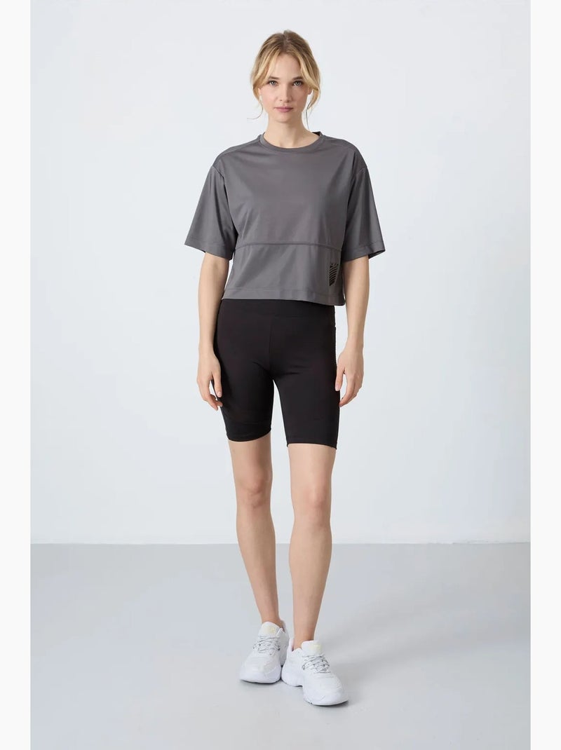 T-shirt oversize à col rond et poche tommy Gris Noir - Kiabi