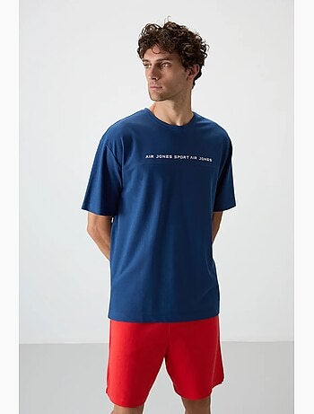 T-shirt oversize à col rond imprimé tommy