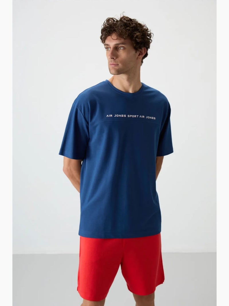 T-shirt oversize à col rond imprimé tommy Bleu - Kiabi