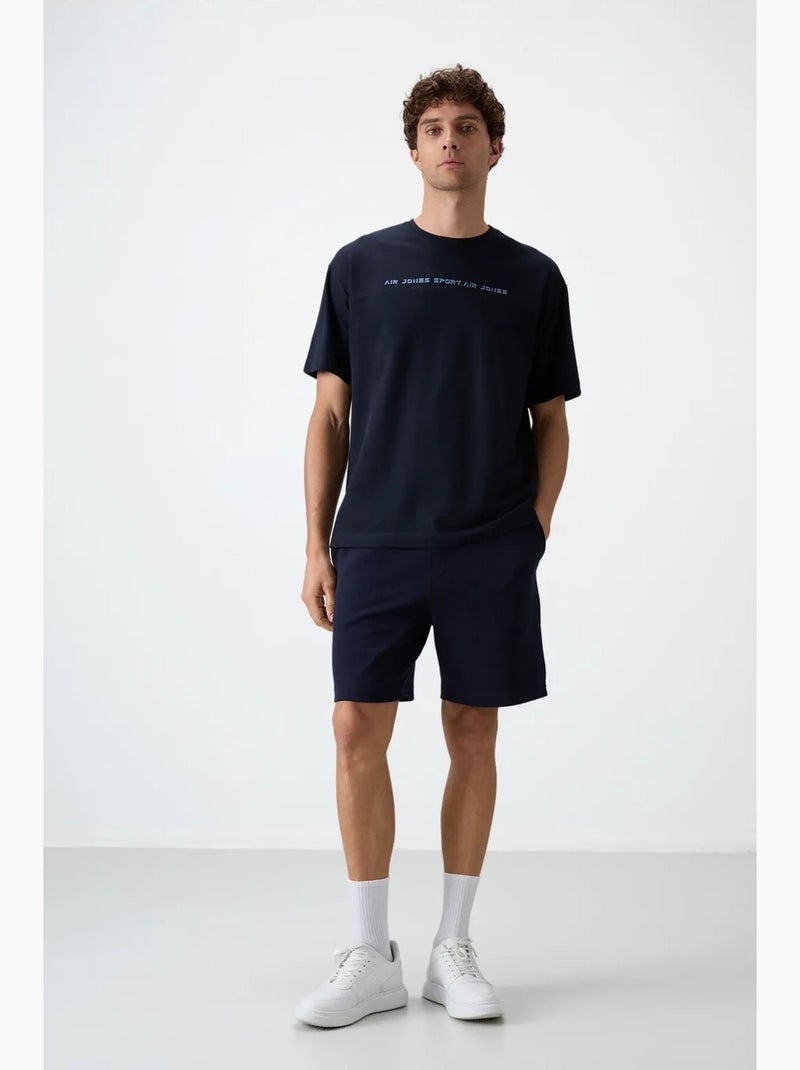 T-shirt oversize à col rond imprimé tommy Bleu marine - Kiabi