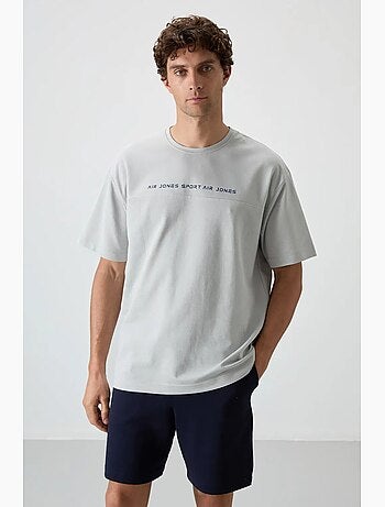 T-shirt oversize à col rond imprimé tommy