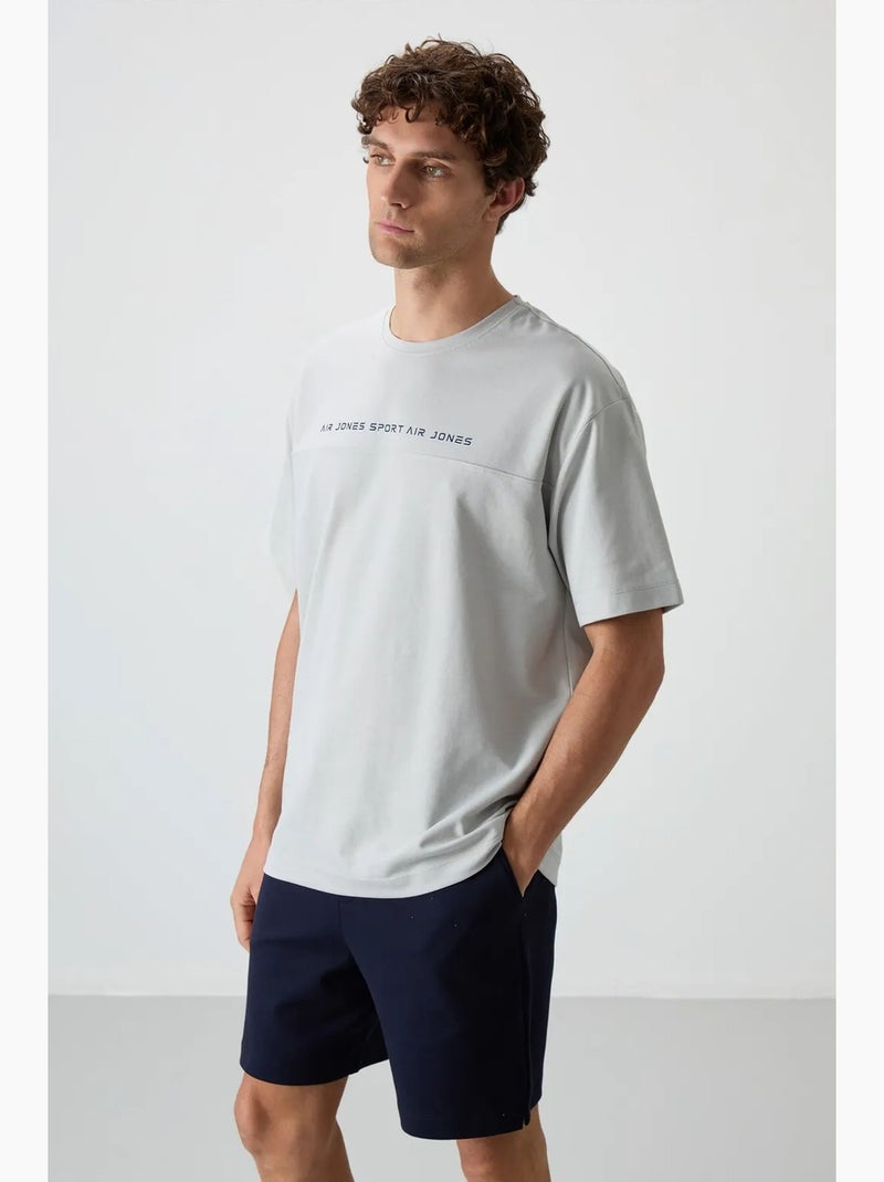 T-shirt oversize à col rond imprimé tommy Gris clair - Kiabi