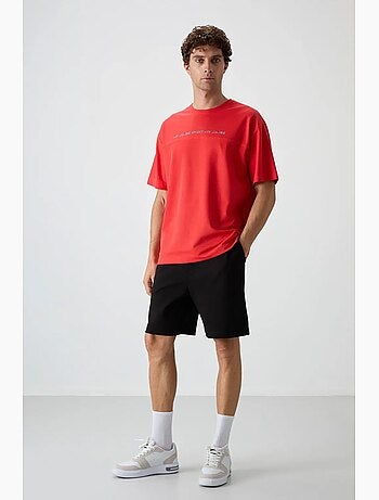 T-shirt oversize à col rond imprimé tommy