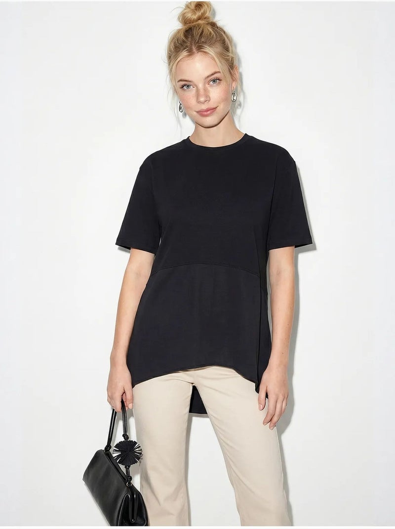 T-shirt oversize à col rond lucci Noir - Kiabi