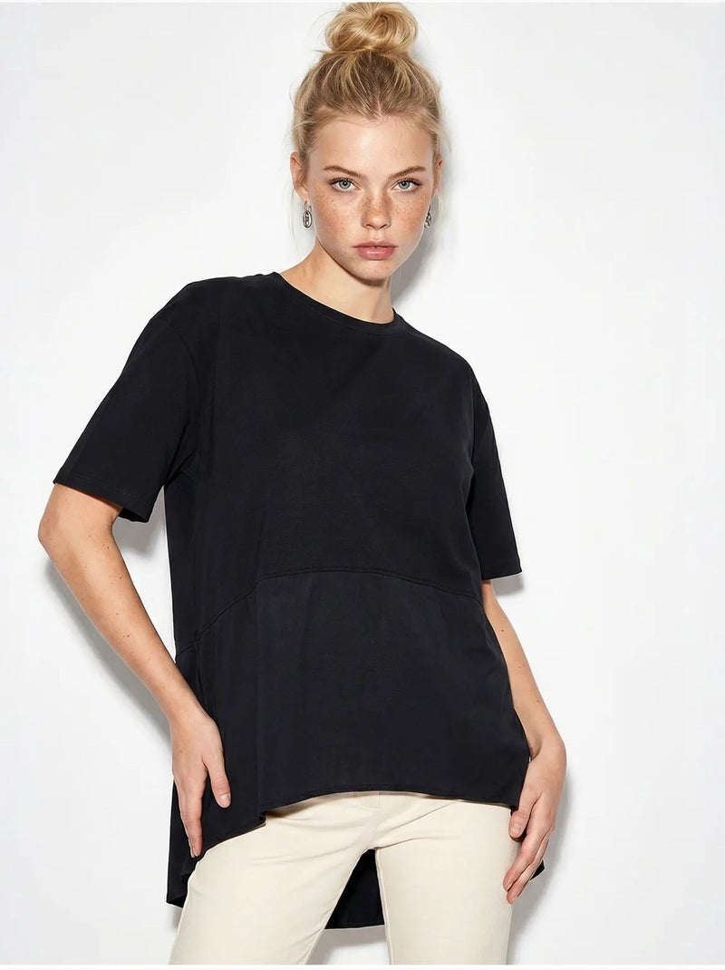 T-shirt oversize à col rond lucci Noir - Kiabi