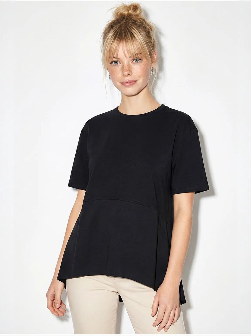 T-shirt oversize à col rond lucci Noir - Kiabi