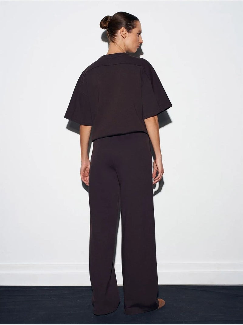 T-shirt Oversize À Col Rond Marron foncé - Kiabi
