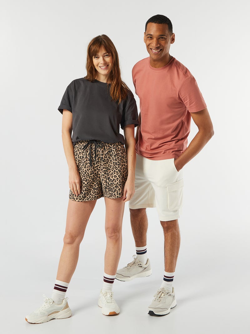 T-shirt oversize à col rond Noir - Kiabi