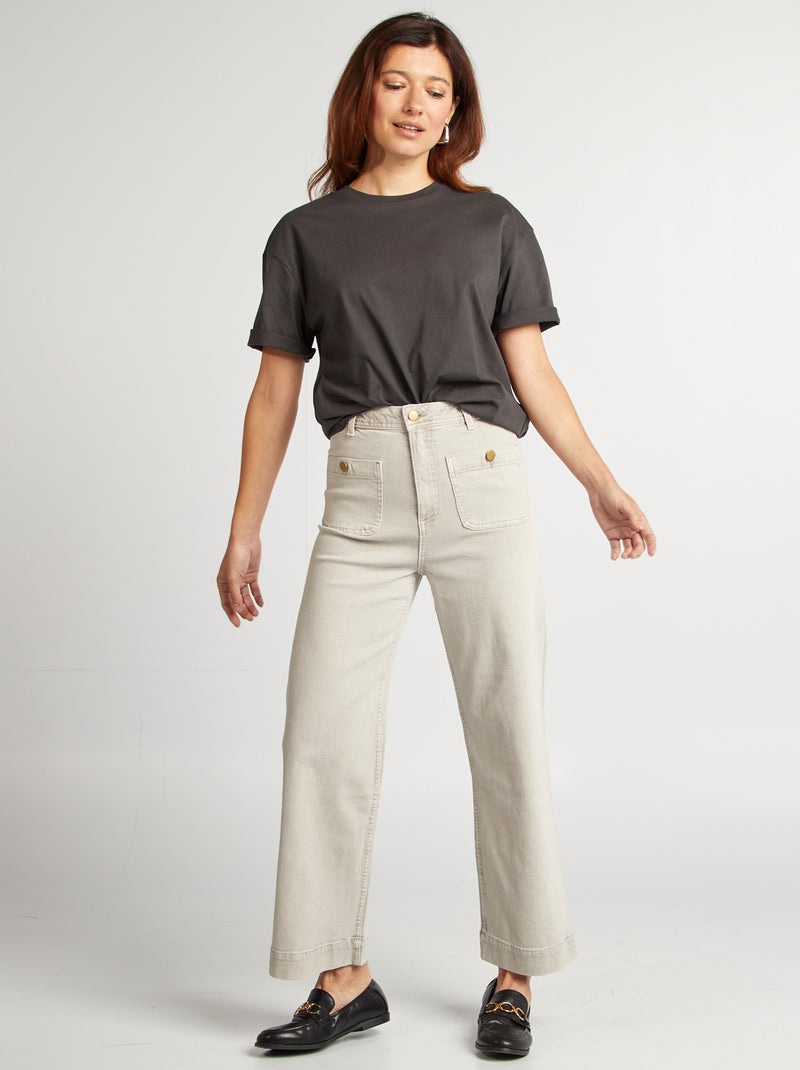 T-shirt oversize à col rond Noir - Kiabi