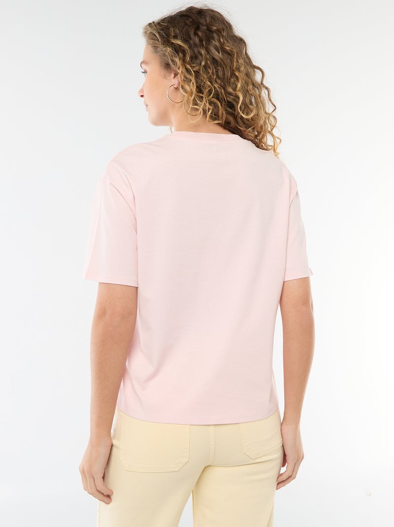 T-shirt oversize à col rond Rose - Kiabi