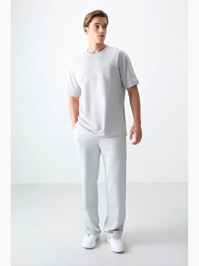 T-shirt oversize à col rond tommy Gris clair - Kiabi