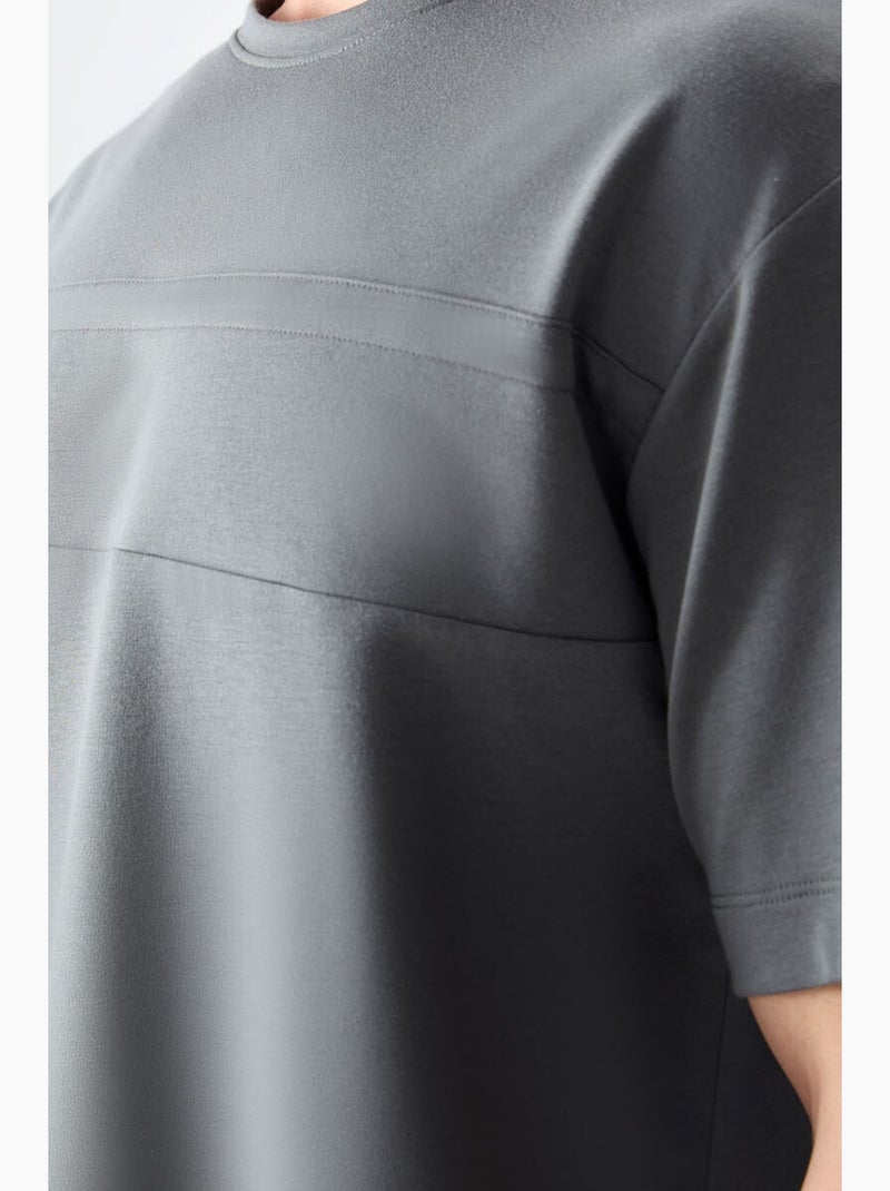 T-shirt oversize à col rond tommy Gris Noir - Kiabi