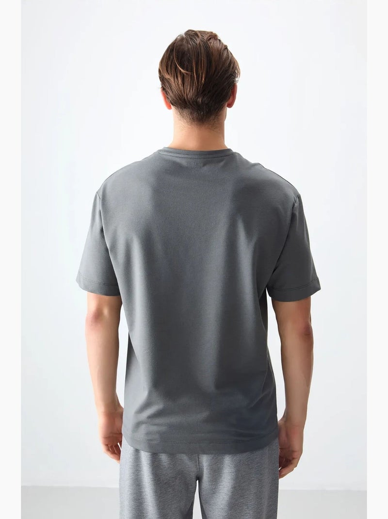 T-shirt oversize à col rond tommy Gris Noir - Kiabi
