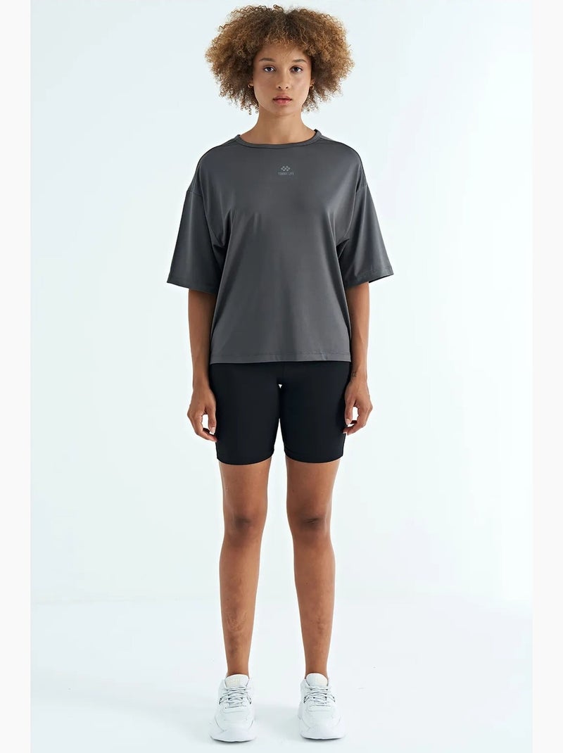 T-shirt oversize à col rond tommy Gris Noir - Kiabi