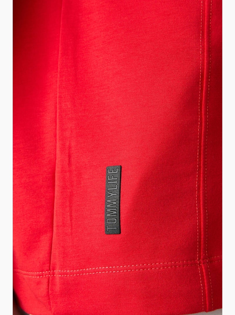 T-shirt oversize à col rond tommy Rouge - Kiabi