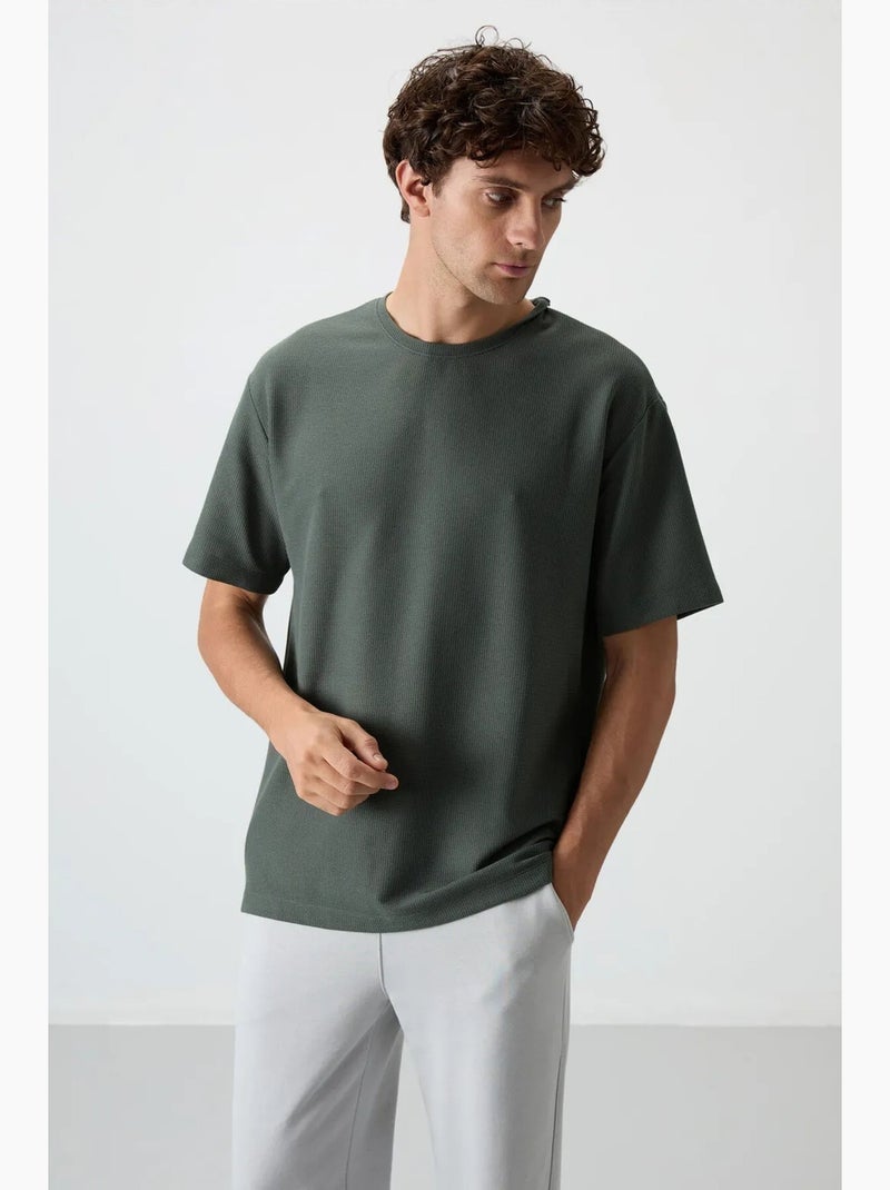 T-shirt oversize à col rond tommy Vert foncé - Kiabi