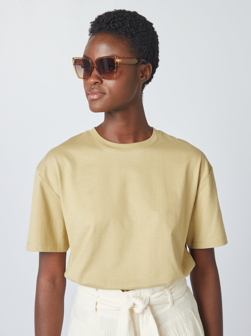 T-shirt oversize à col rond Vert - Kiabi