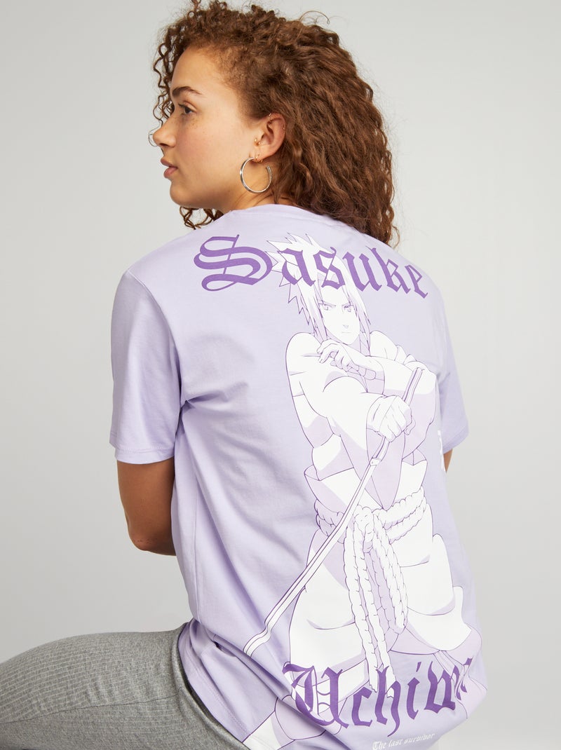 T-shirt oversize à imprimé 'Naruto' Violet - Kiabi