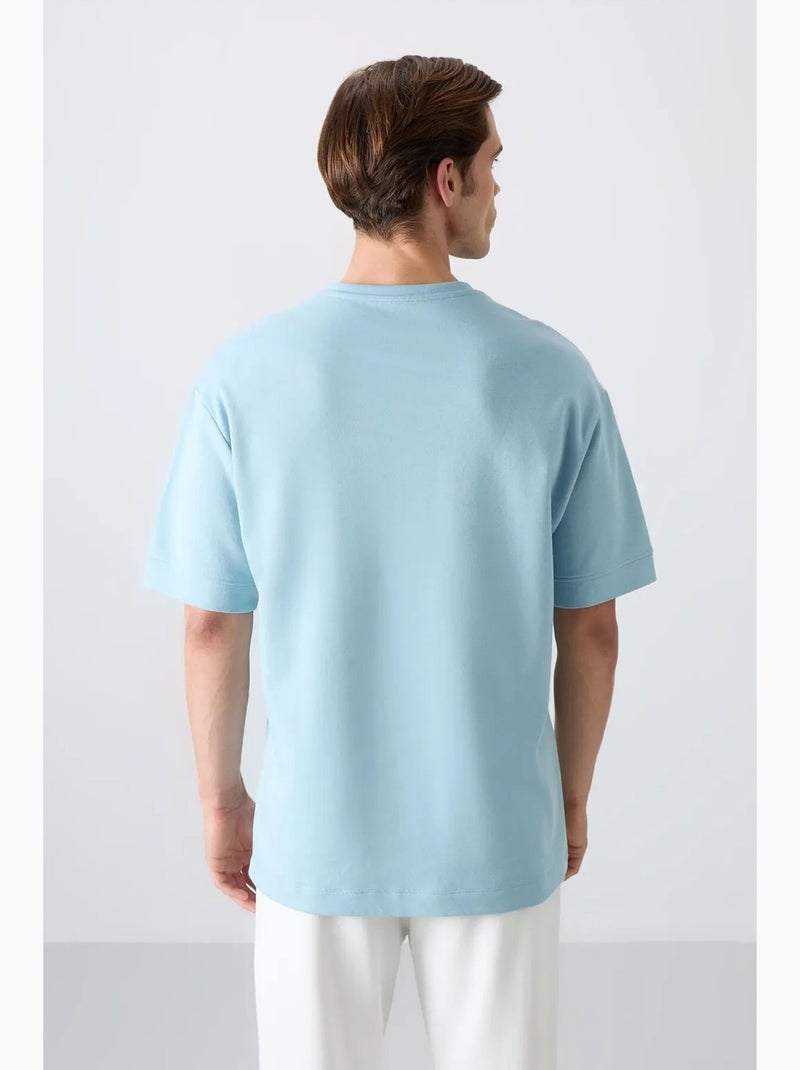 T-shirt oversize à logo et col rond tommy Bleu ciel - Kiabi