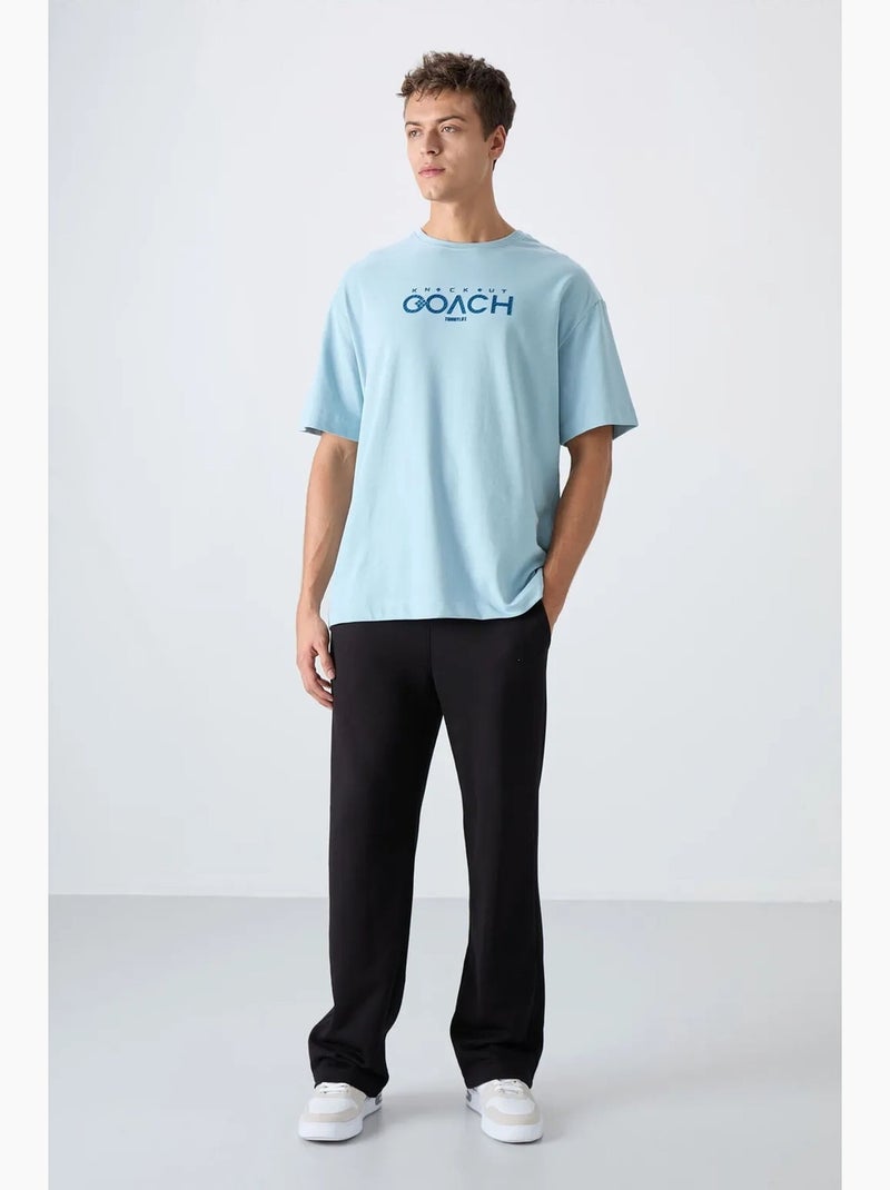 T-shirt oversize à logo et col rond tommy Bleu ciel - Kiabi