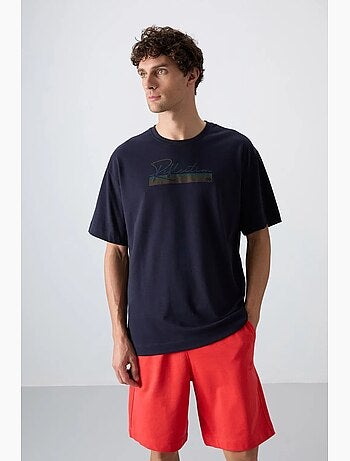 T-shirt oversize à logo et col rond tommy