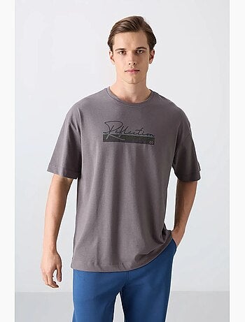 T-shirt oversize à logo et col rond tommy