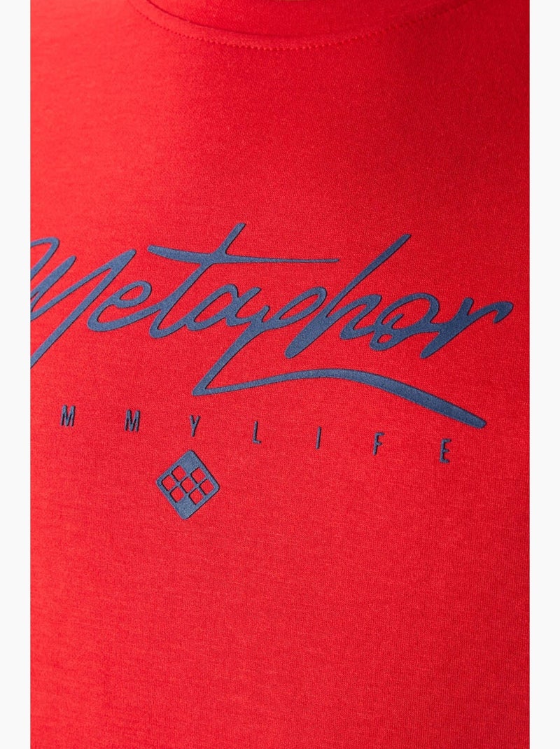T-shirt oversize à logo et col rond tommy Rouge carmin - Kiabi