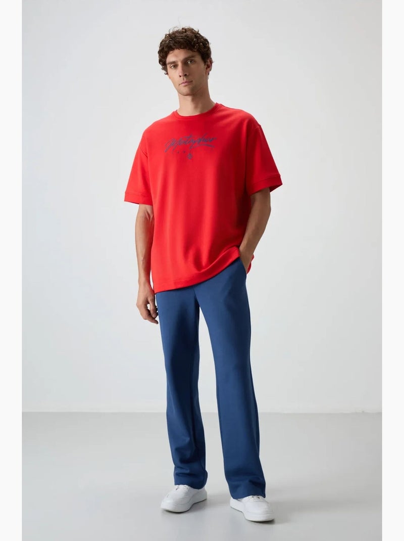 T-shirt oversize à logo et col rond tommy Rouge carmin - Kiabi