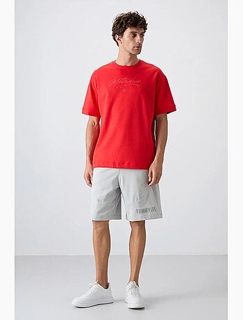 T-shirt oversize à logo et col rond tommy